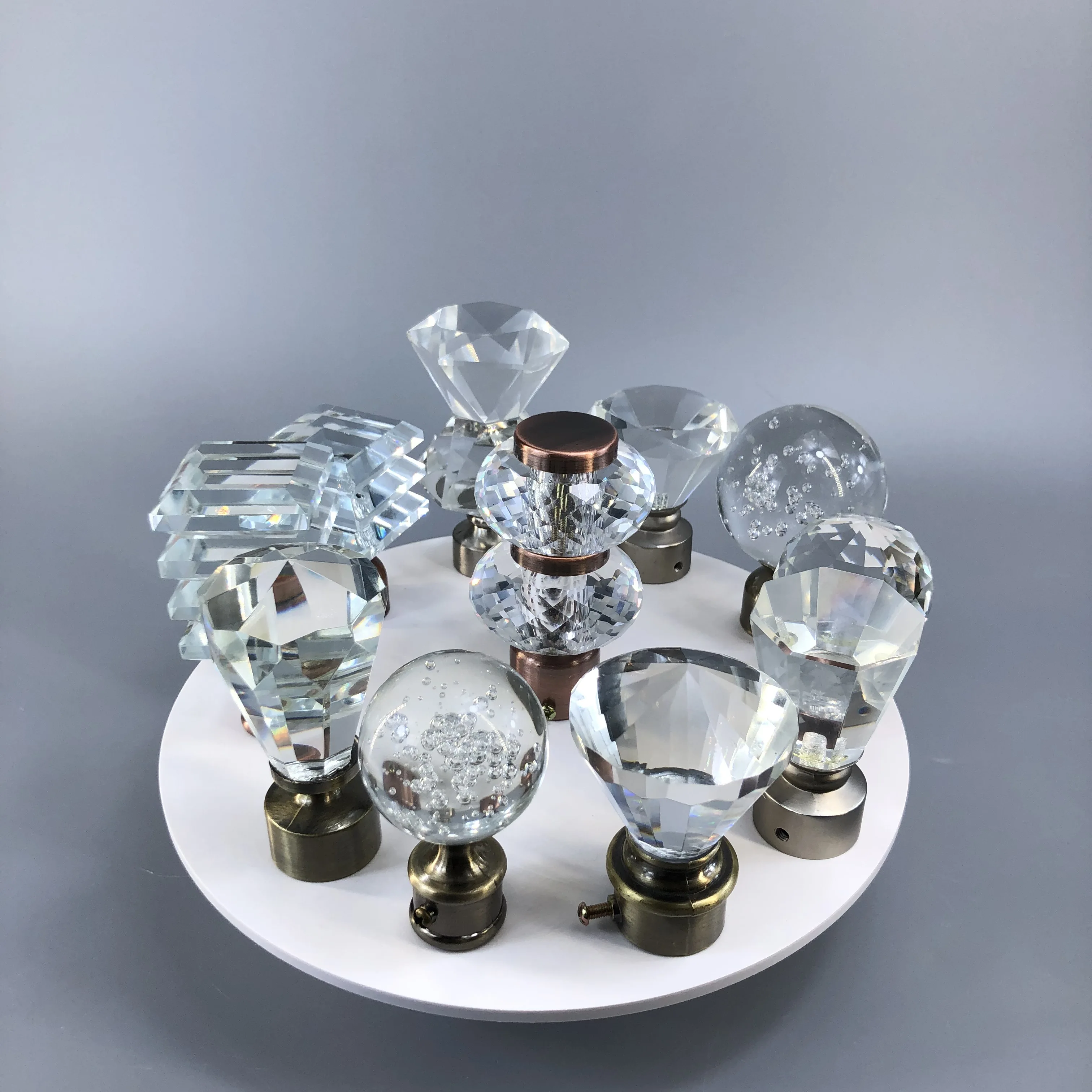 
ZELUAN China Factory Sales Classic Crystal Window Curtain rod Finials 