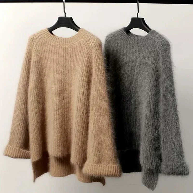 New Design High Quality Custom Jacquard women Angora Mohair Sweater