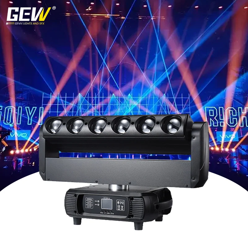 GEVV 6x40 Вт Ночные Клубные огни Дискотека RGBW 4 в 1 светодиодный пиксельный луч с зумом мойка движущаяся головка
