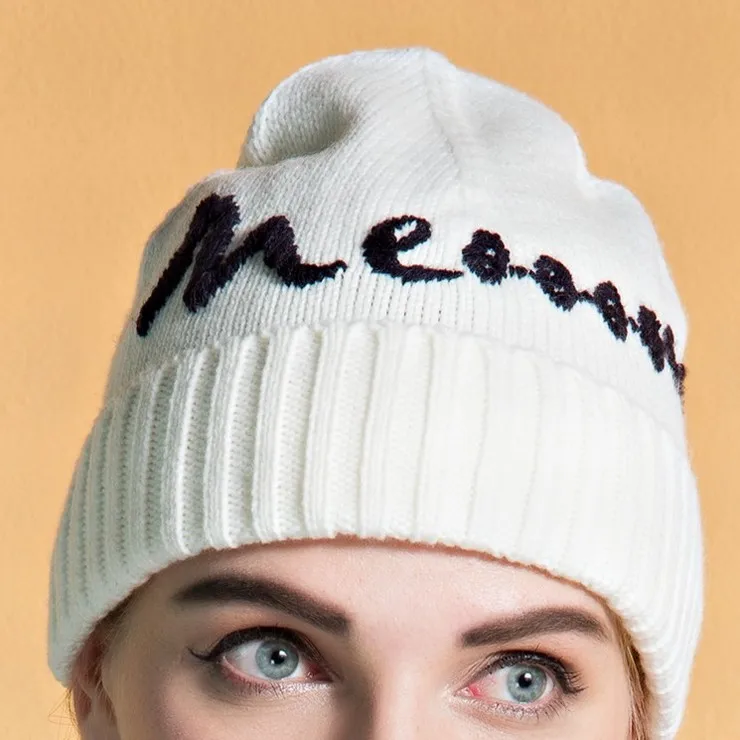 Custom style color  Knitted  winter beanie winter hats gloves sets for women