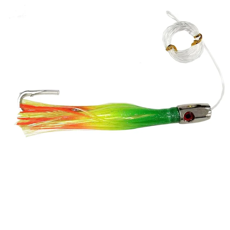 Zinc Alloy Jet Head Marlin Lures Rigged Trolling Lure 9 inch Tuna Lures