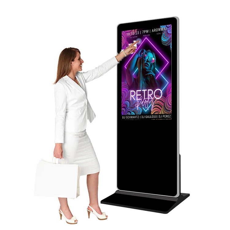 Shopping center touch screen kiosk  indoor advertising display floor standing LCD digital signage for retail store