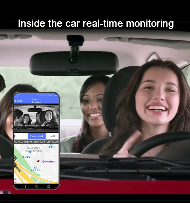 Видеорегистратор с двойной камерой 4g Hd 1080p и поддержкой Gps Wi-Fi