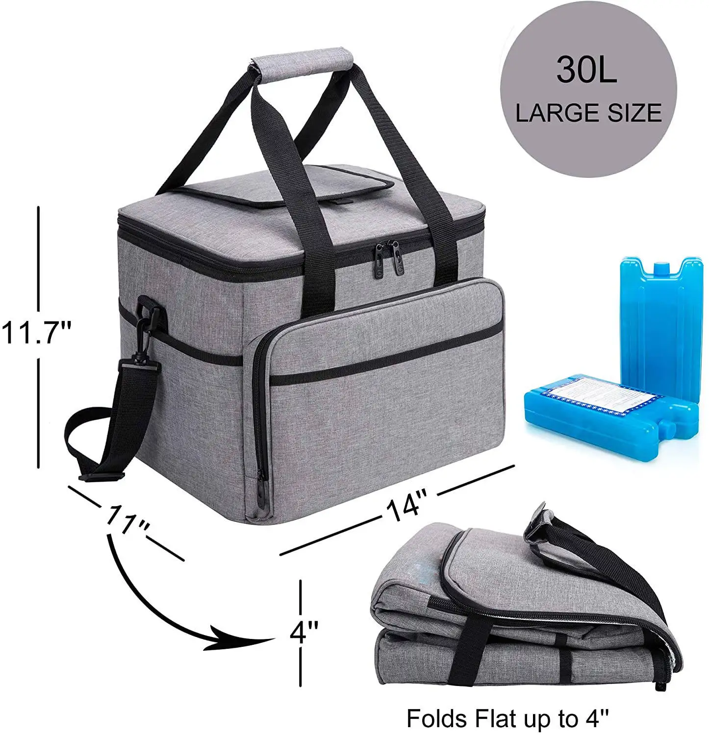 Custom Foldable Soft Cooler Bags 600D Oxford Thermal Insulation Picnic Bags Refrigerate Ice Pack For Outdoor Tote Lunch Bags