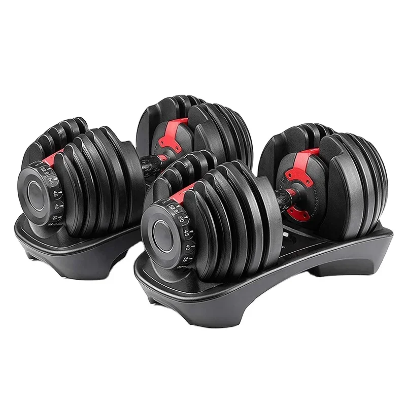 Fitness Dumbells Pair Adjustable Weight Dumbbells Set Commercial Cast Iron Logo Unisex Adjustable Dumbbell 24KG 40KG Black