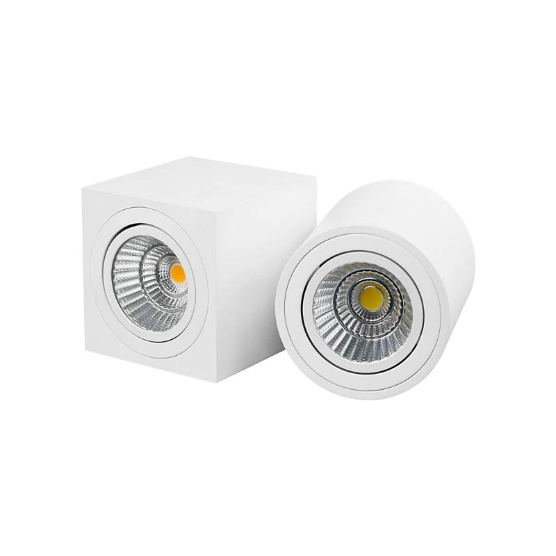 100% aluminum material square surface mounted downlights 7w 9w 80mm diameter with adjustable head