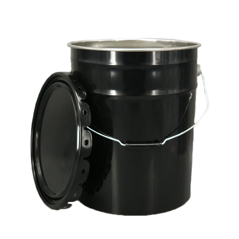 wholesale 20 Liter metal container drum custom logo 5 gallon tinplate material grease pail paint tin pail