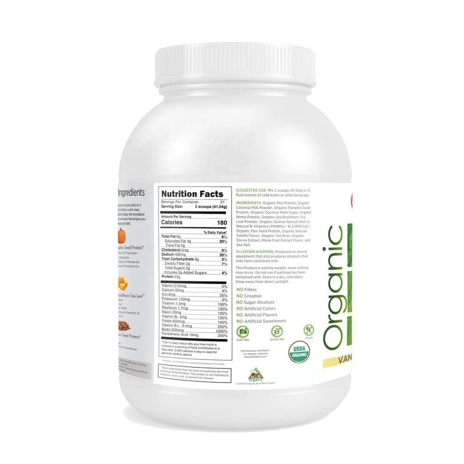 Private Label for Muscle Building Plant Based Organic Vegan Bean Pea  Protein Powder