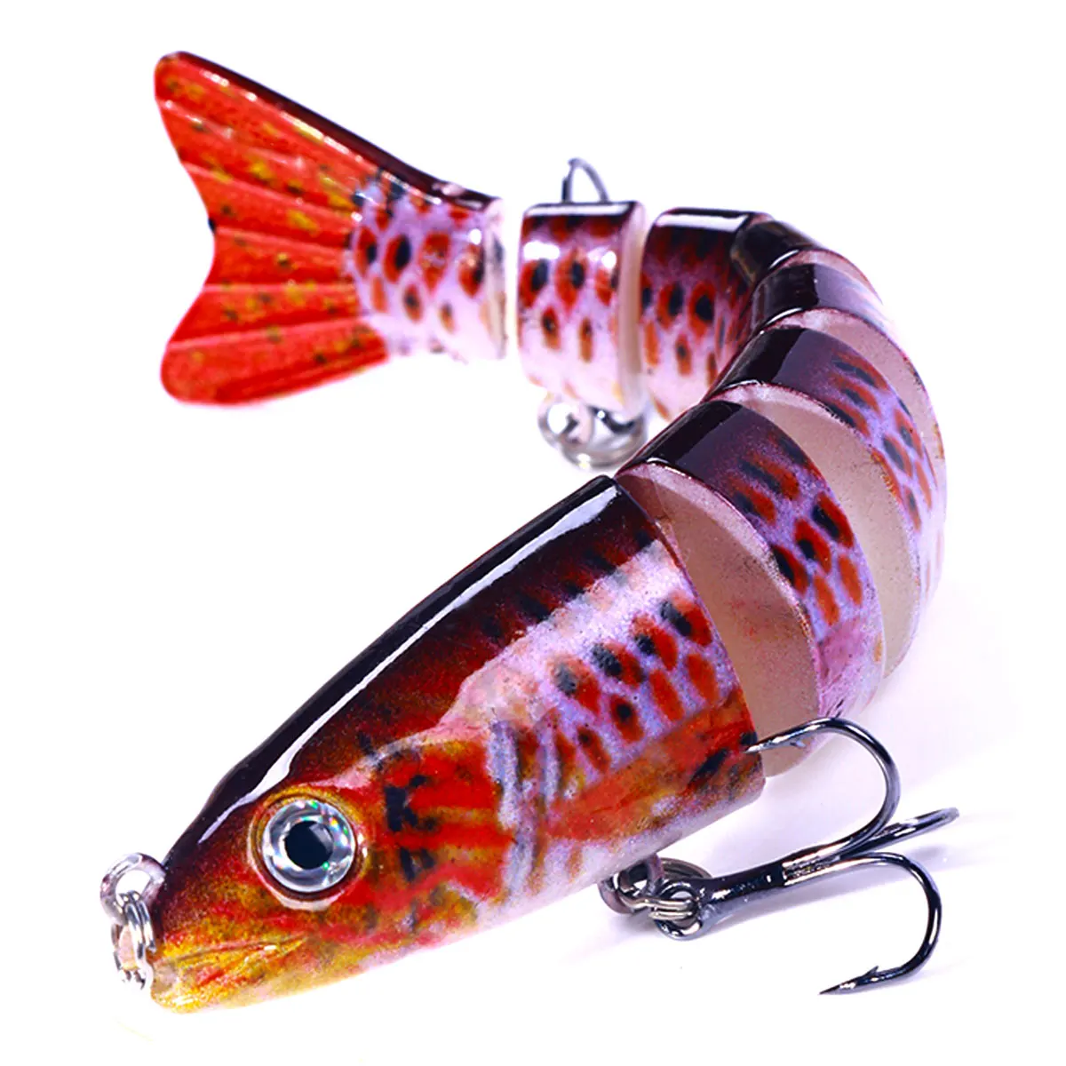 12.8CM/18G Artificial Fishing Lure Multi Jointed Lifelike Glide Hard Swimbait Swim Bait for Bass Pike Crappie