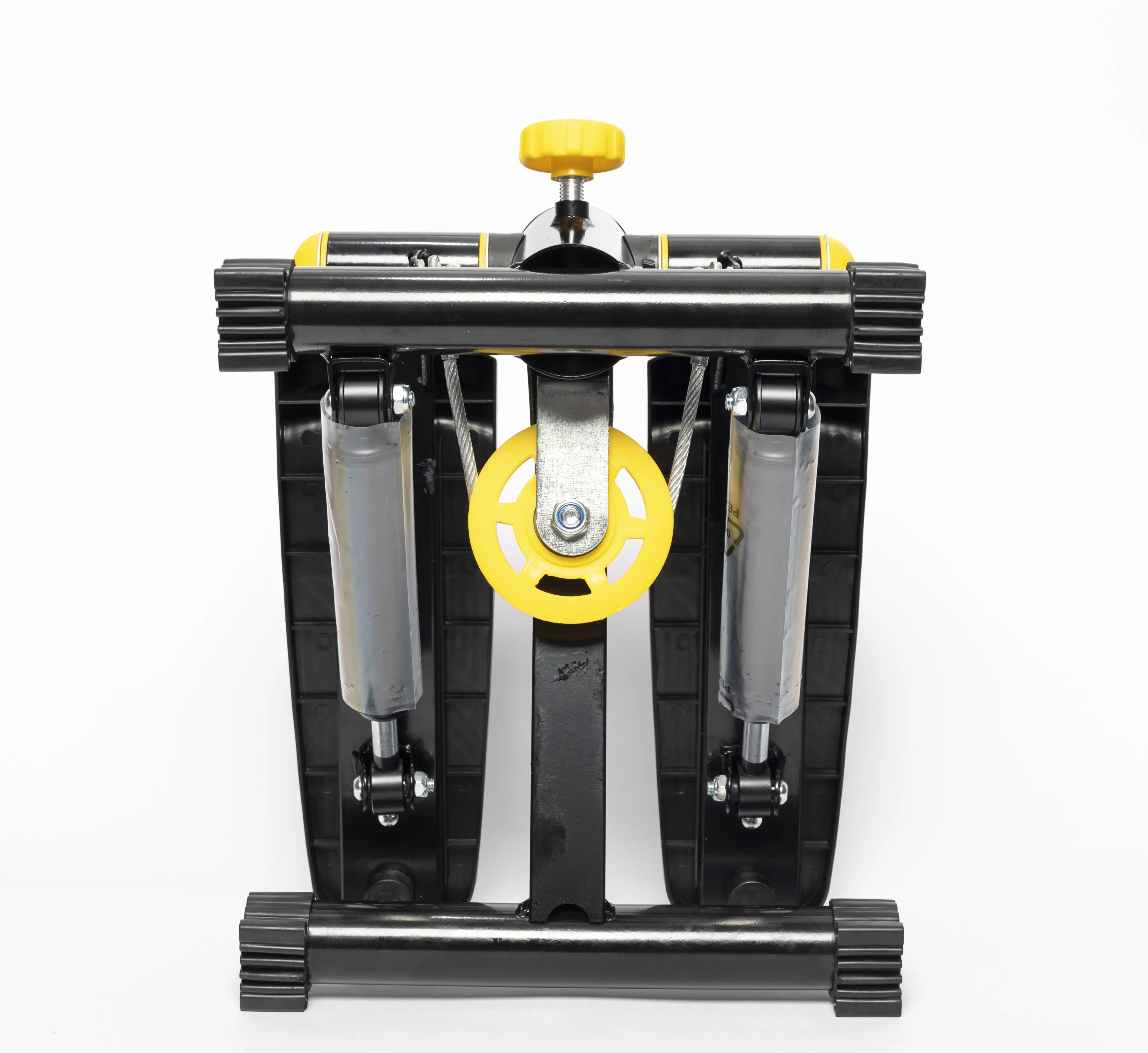 Mini Stepper Stair Stepper Black and Yellow Exercise Equipment with Resistance Bands home gym workout Office Fitness