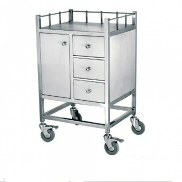 55x48x86cm Good quality Hospital instrument Stainless steel anesthesia cart for medical emergency