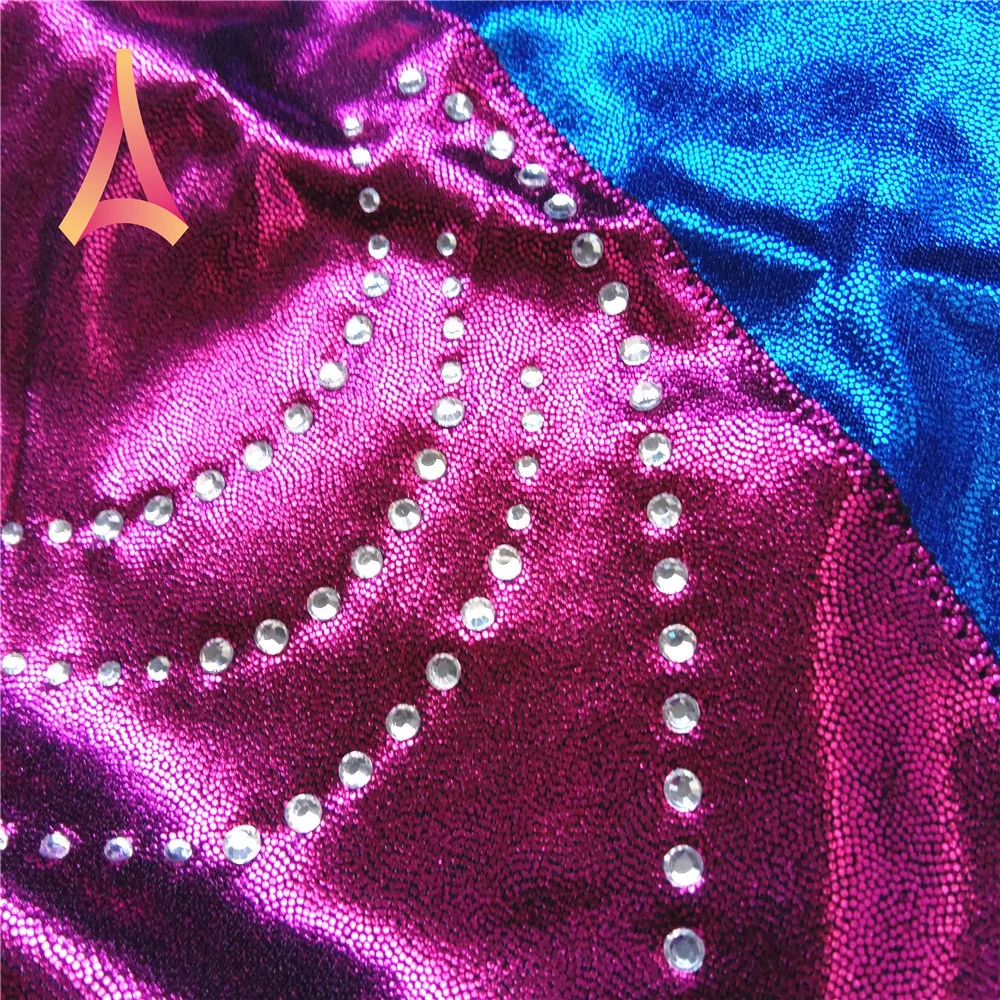 Classic Scoop Leotards for Girls Gymnastics Shiny Colorful  Applique Rhythmic Gymnastics Leotards Professional Supplier