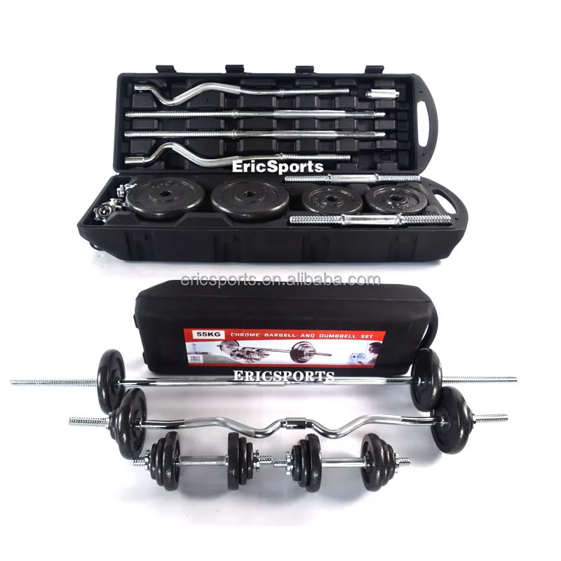 Manufacture Free  Gym Fitness  Equipment 55KG Adjustable Black weight lifting Dumbbell Set