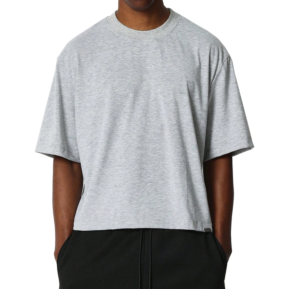 Custom High Quality Summer Streetwear T Shirt Men Street Plain Oversized Cropped T-Shirt