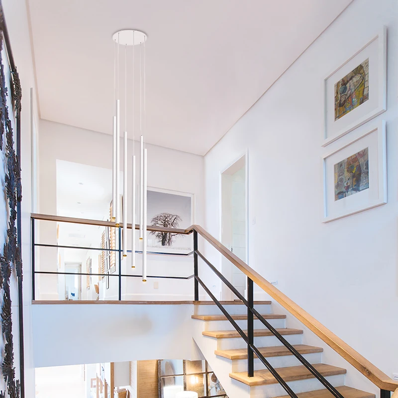 Bestco Single led Pendant Light Long Tube lamp Modern Kitchen Dining Room Bar Counter Shop hang lamp Cylinder Pipe Pendant Light