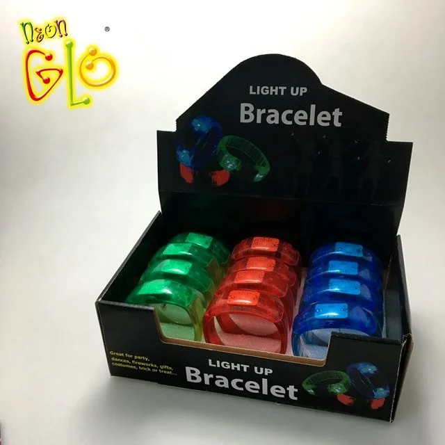 Custom logo print led watch bracelet led control wristwand flashing bracelet for ktv dance and party