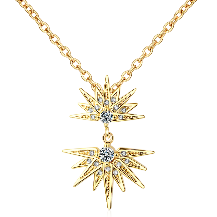 Womens North Star Diamond Silver Necklace Pendant Fashion Sublimation Necklace And Pendant