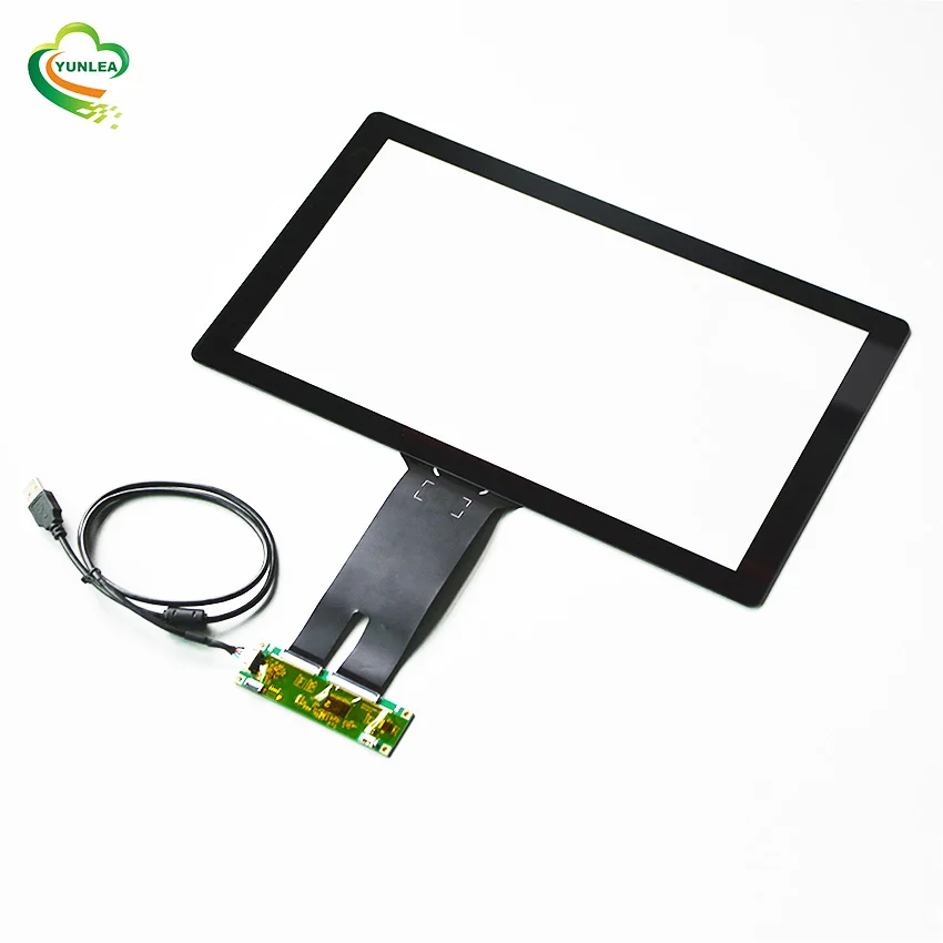 YUNLEA touchscreen manufacturer PCAP 16:9 usb 15.6 inch capacitive touch screen panel overlay kit
