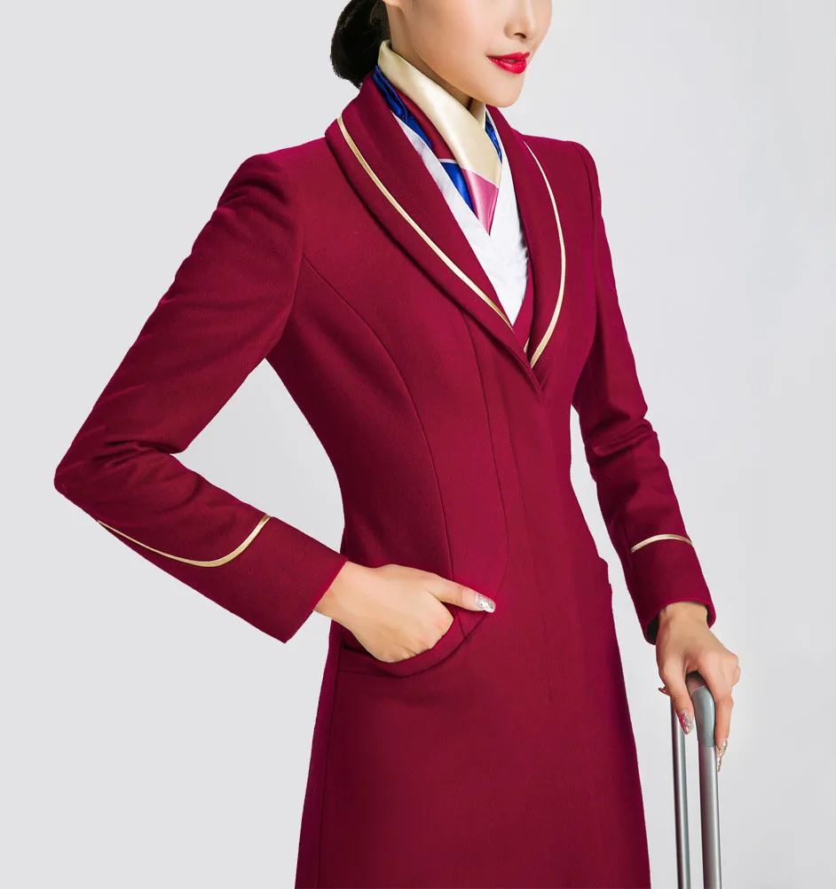 Custom Stewardess uniforms professional suit airline dress skirt vest flight attendant dress work clothes uniform