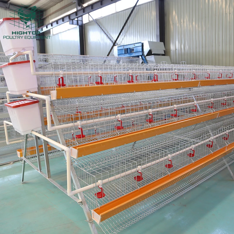 Hot Dip Galvanized a Type 3 Tier 4 Tiers Layer Chicken Egg Cage for Laying Sale in Rwanda