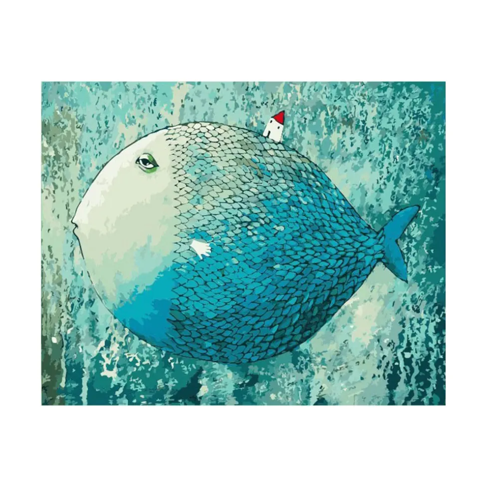 Carton fishes painting by numbers oil painting handmade painting canvas wall art