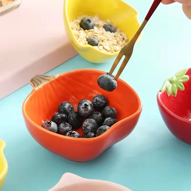 Nordic 13cm Fruit Ceramic Sauce Dish Kitchen Home Decorative Small Dishes Plates Porcelain Dinnerware for Wedding