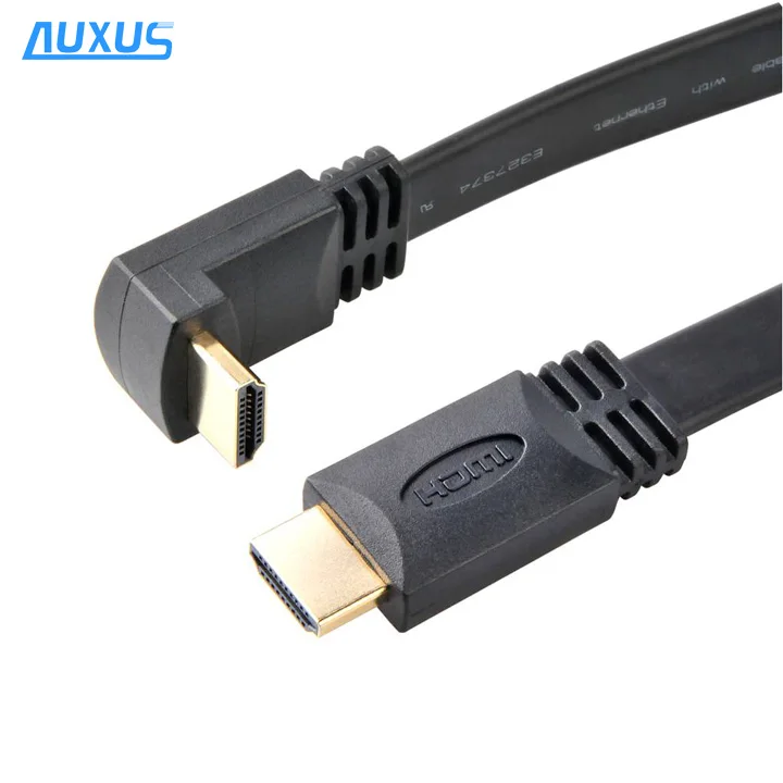 90 градусов плоский HDMI к HDMI кабель с поддержкой ethernet 3D, 4k