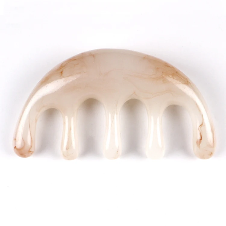 Wholesale Handheld Head Caring Therapy Resin Scalp and Neck Gua Sha Massager Head Massage Comb