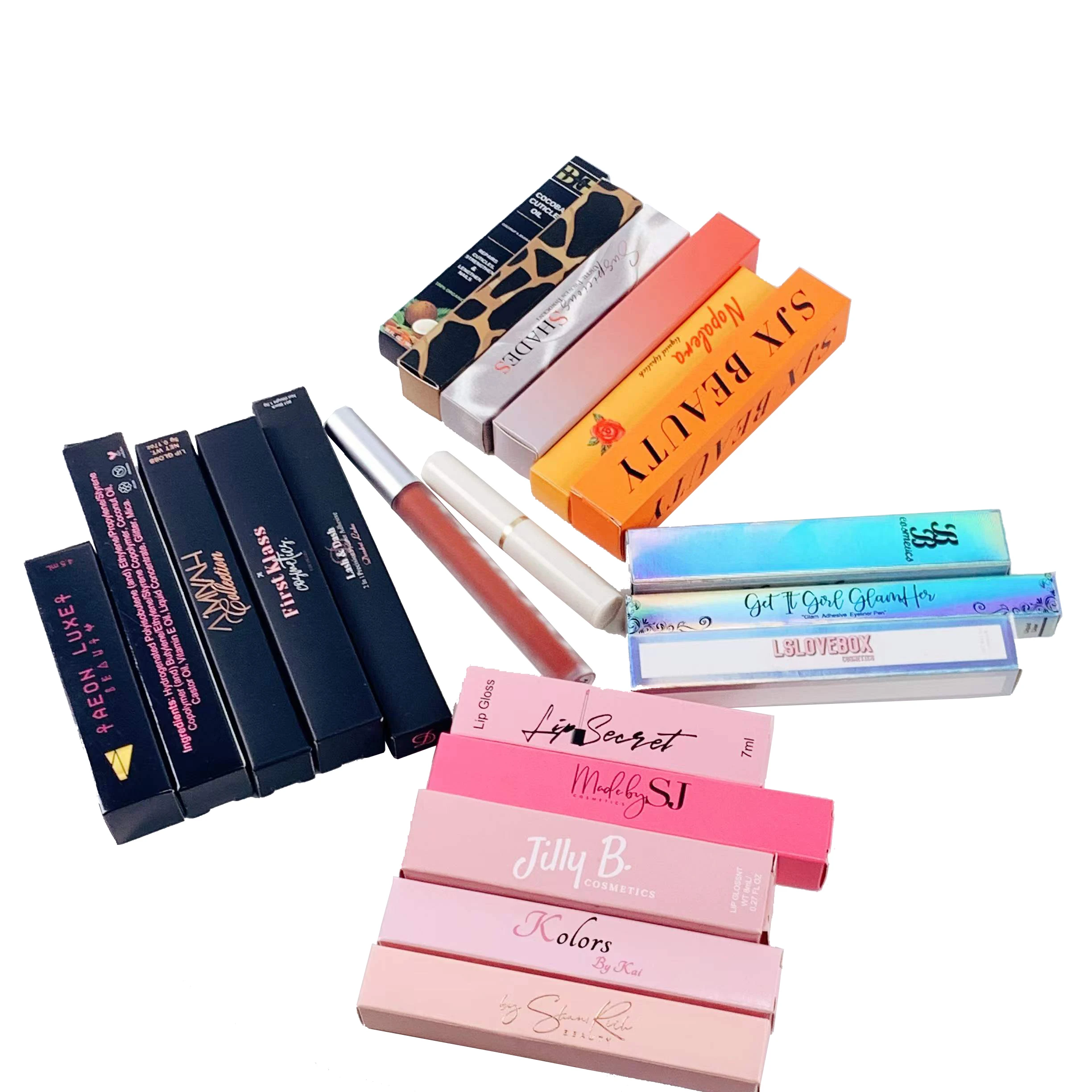 Factory Direct High Quality Hot Sale Custom Printing Cosmetic Lip Gloss Lipgloss Packaging Box With OEM Service