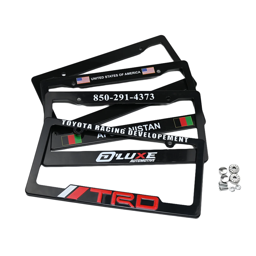 Customized Metal Stainless steel Blank Plate Number Holder License Plate Frames For Standard US Canada Size