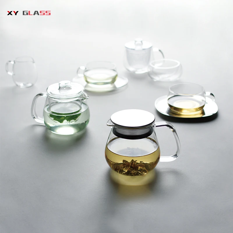 Classical Design With Infuser clear Borosilicate Thermo Glass Tea Brewing Cup