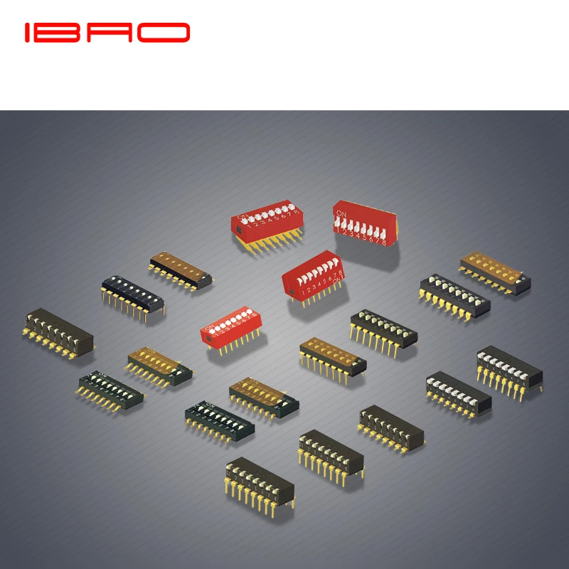 Dip switch DHM series 2/4/6/8/10 positions 1.6mm Half Pitch SMT Type