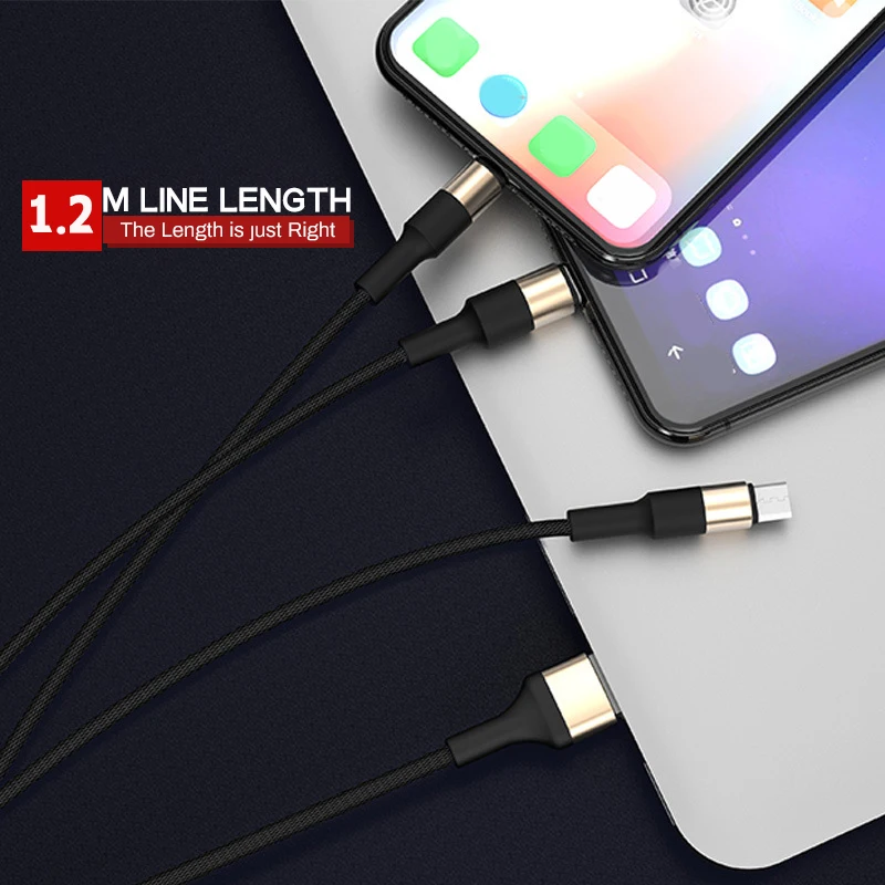  Лидер продаж прочный 3A джинсовый Micro Usb-кабель для зарядки Iphone позолоченный Дата-кабель по низкой