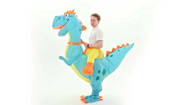 T-REX аттракцион на Хэллоуин костюм для косплея Забавный динозавра надувной взрослых