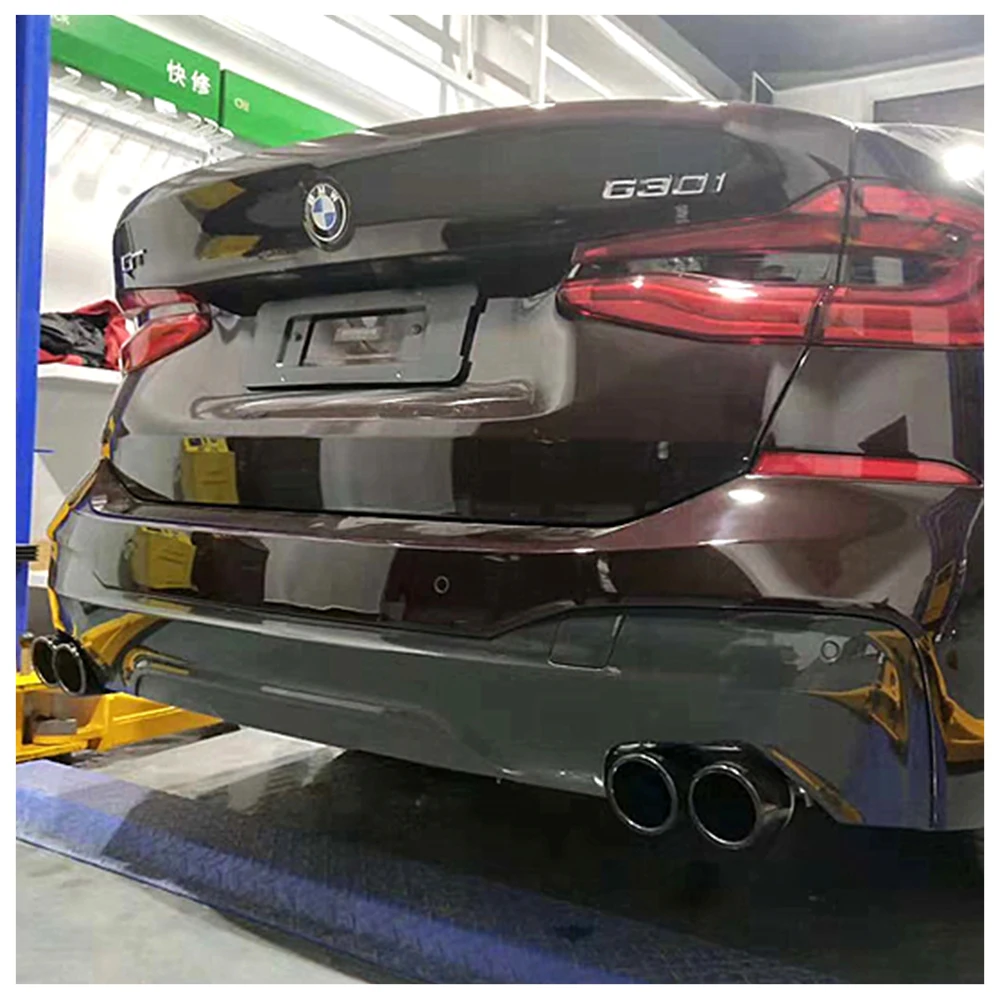 1 pair Exhaust tips fit for BMW5 series G30 year18-22 modified M5 four-outlet stainless steel black chrom muffler pipes