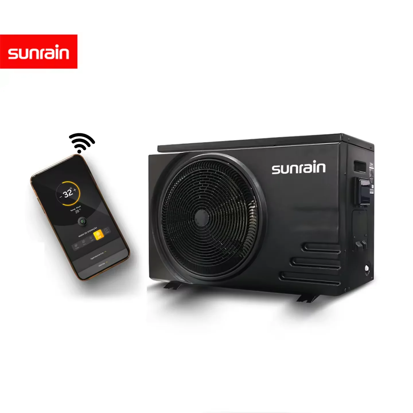 Sunrain Europe Popular Factory Direct Wifi  R32 DC Inverter Swimming Pool Heat Pump Heater and Cooler