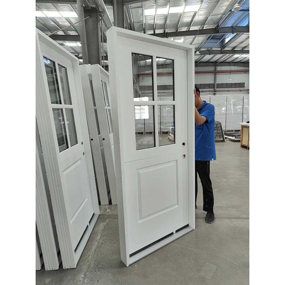 American Hot Selling Modern Design 4 Lite Top 2 Panel Smooth Finished Dutch Door Exterior Doors for Houses