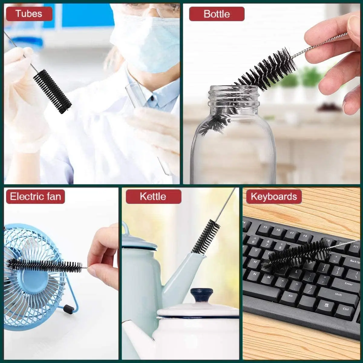 Stainless Steel Wire Cleaning Brush for Bottles Straws Cleaning Brush Baby Breast Pump Pipe