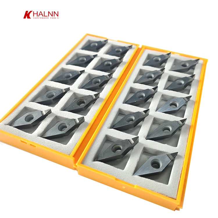 PCD inserts VCGT1604 1103 7 degree rake angle turned aluminum piston with better finish.