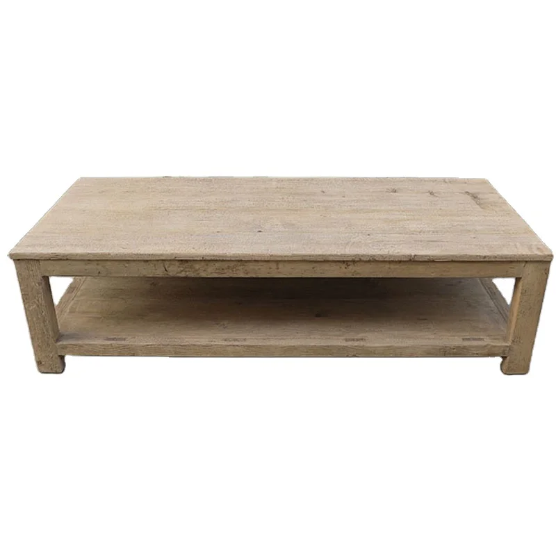 
Vintage household furniture indoor solid wood antique table / solid wood dining table / coffee table with wooden bottom 