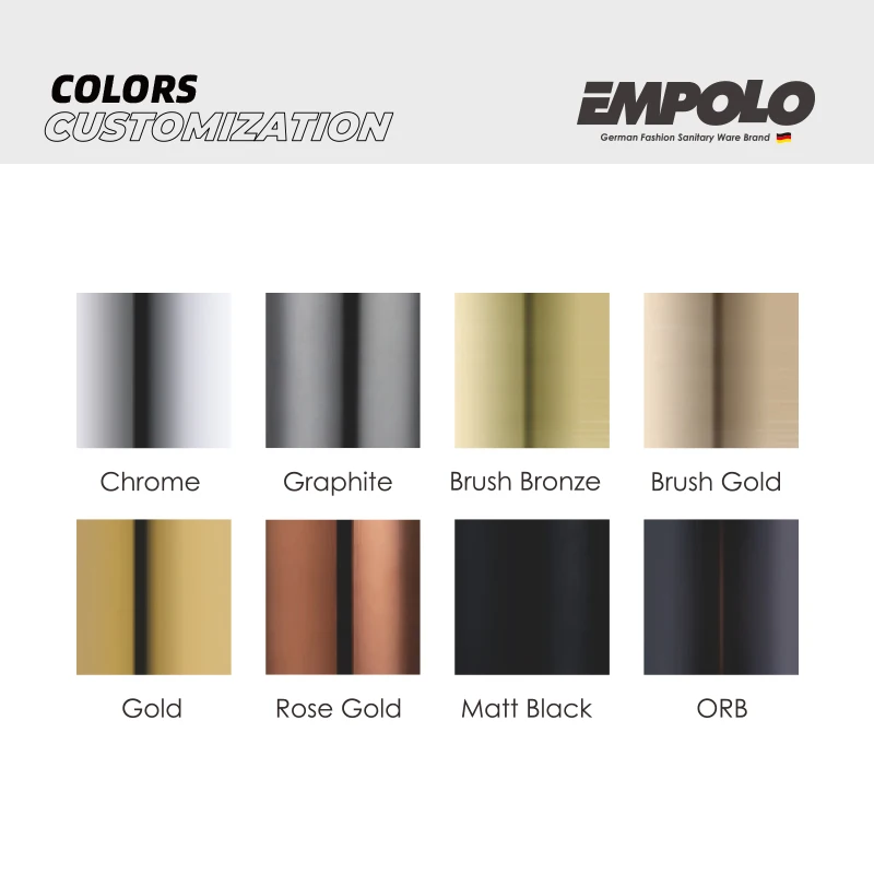 Empolo Concealed Shower System Bathroom Wall Mounted Luxury Rainfall Handheld Combo Mixer Rose Gold Shower Faucet Set