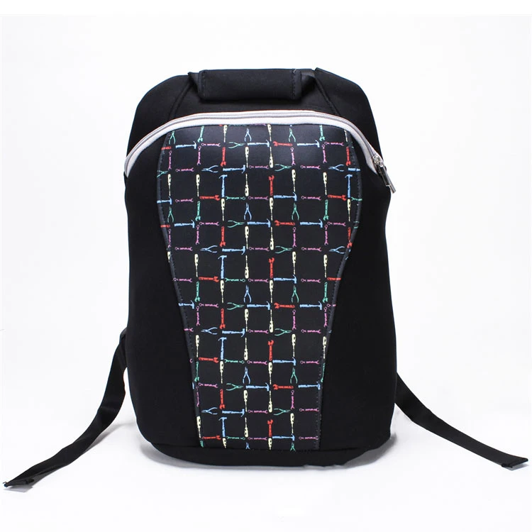 Unisex Custom Logo Neoprene Laptop Backpack Waterproof Business Bag with Zipper Closure and Polyester Lining Softback Design