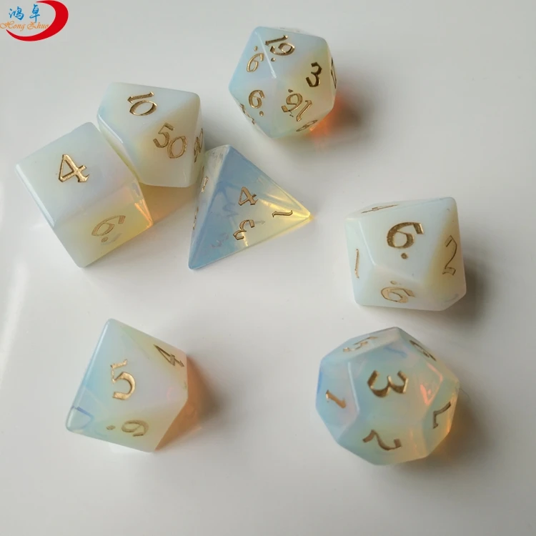 Natural Rock Crystal /opalite Quartz Dice Stone Dice Set for Game