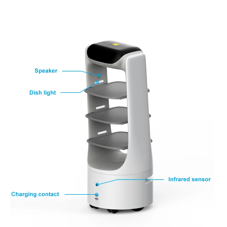 High Quality Automatic Charging Restaurant Smart Food Delivery Serving Robot