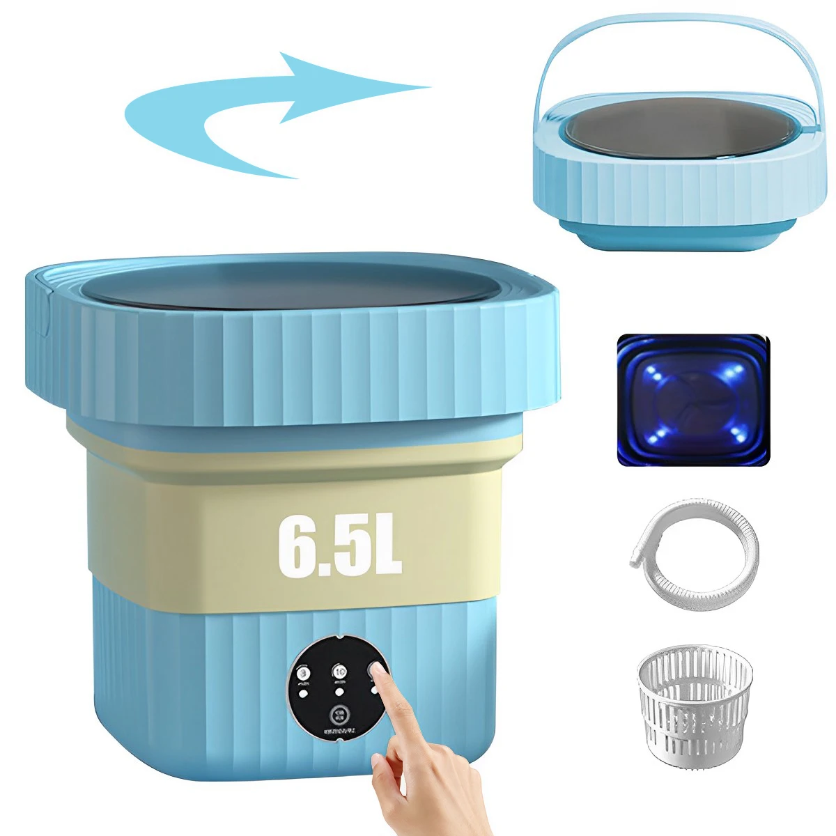 OEM Portable Washer 6.5L Foldable Small Baby Washing Machine with Dryer