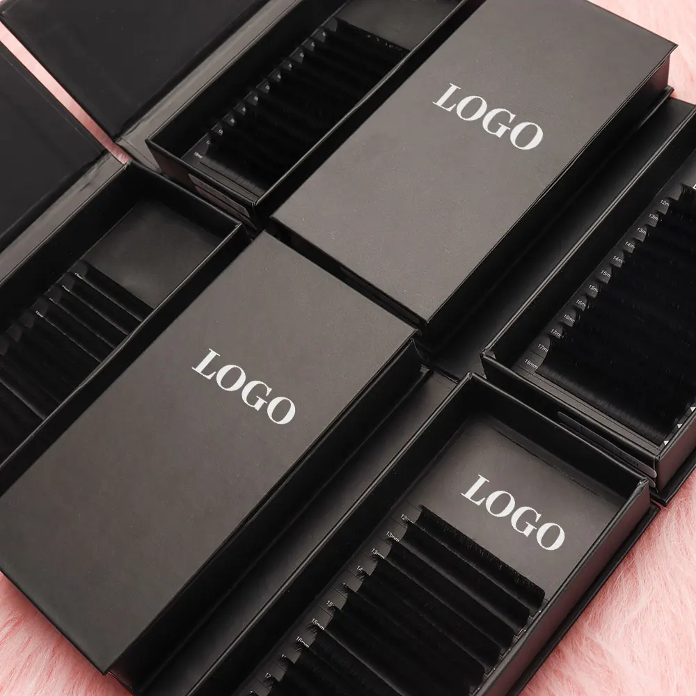 Cashmere Las Extension Supplies Lash Extensions Private Label Easy Fanning Cashmere Matte Black Individual Volume Eyelash