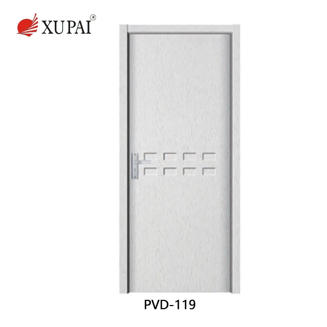 New design white pvc door price list pvc flush door