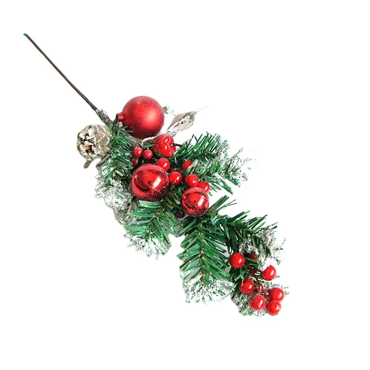 
Cheap Artificial Golden Silver Plastic Glitter Decorative Twigs Christmas Flower Picks 