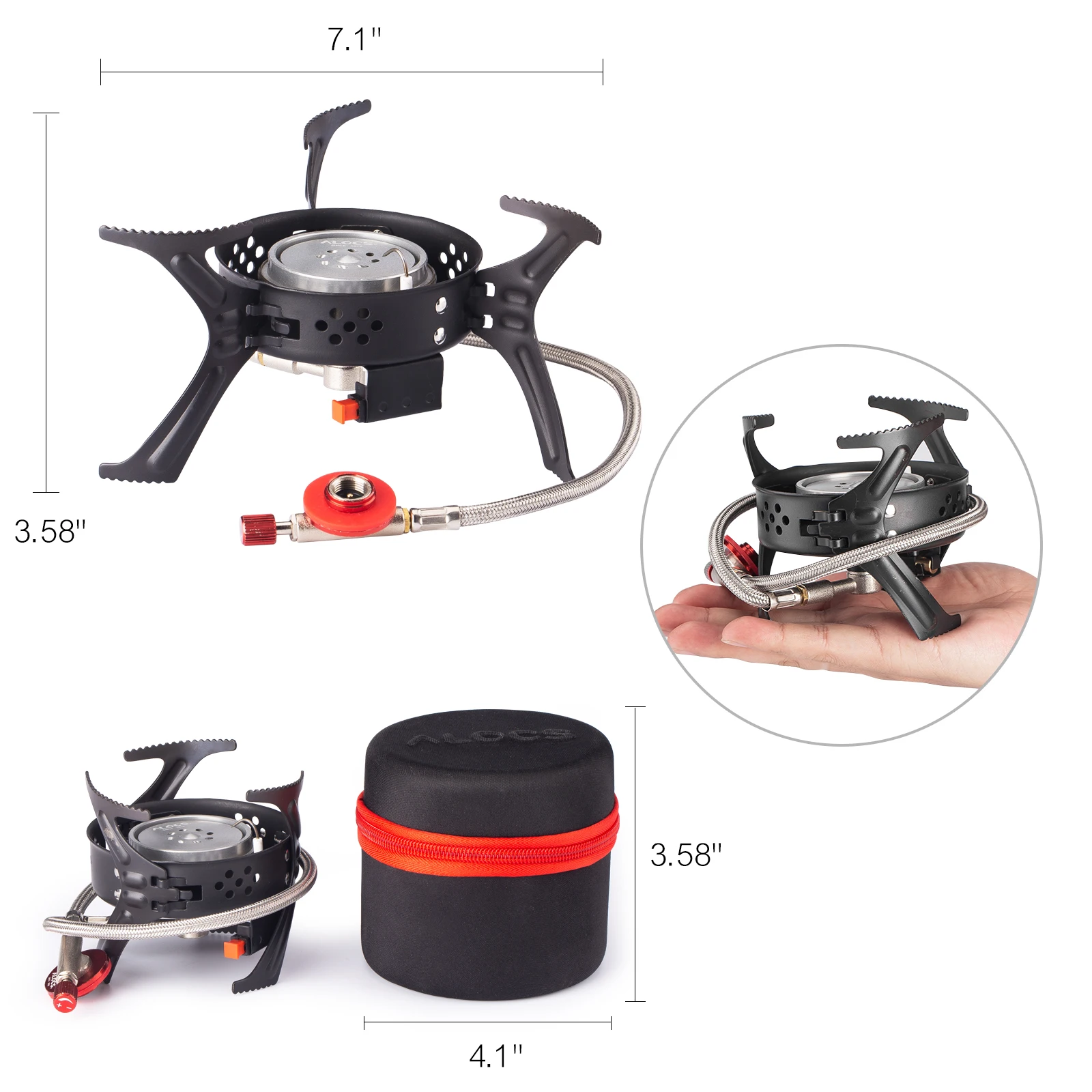 Kingpool Stainless Steel Mini Single Burner Camping Butane Gas Cooker Portable Outdoor Travel Picnic BBQ Gas Stove