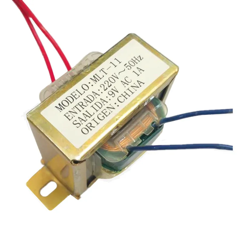 pcb mounting step down small size laminated core power transformer 220v 9v 1a